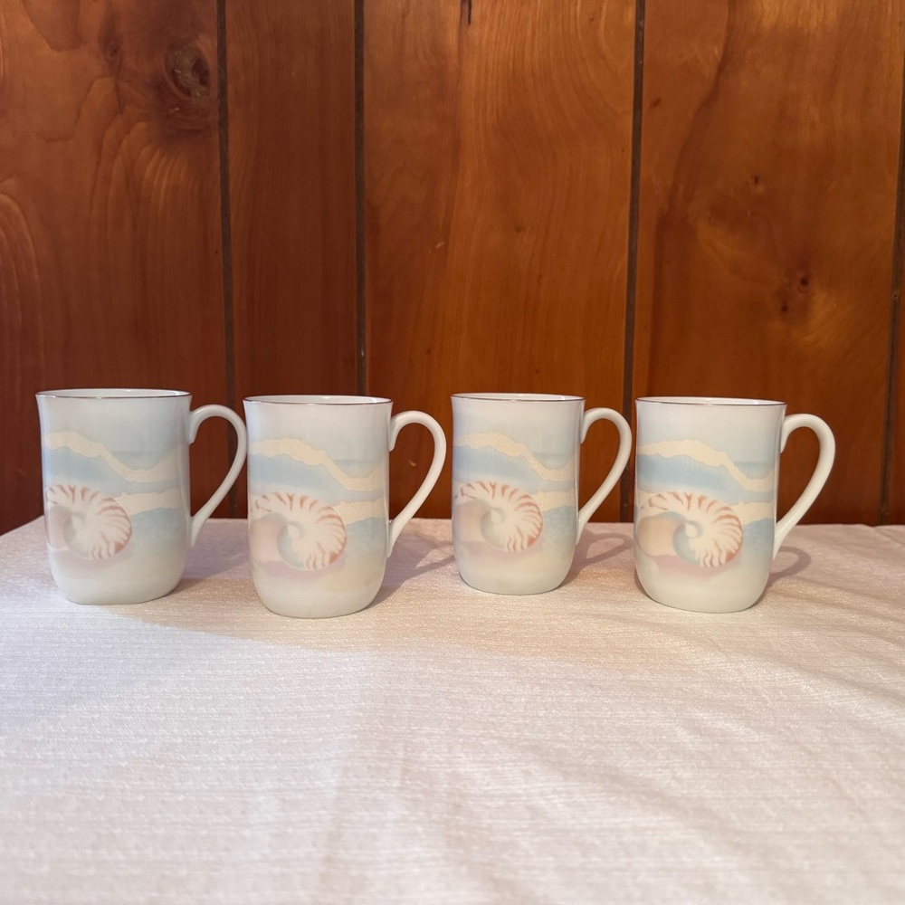 Otagiri Nautical Shell Mug Set - Blue and Cream - Picture 3 of 11